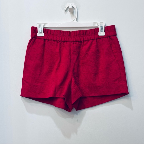 J. Crew Pants - JCrew fuchsia floral embroidered shorts pull on size 2